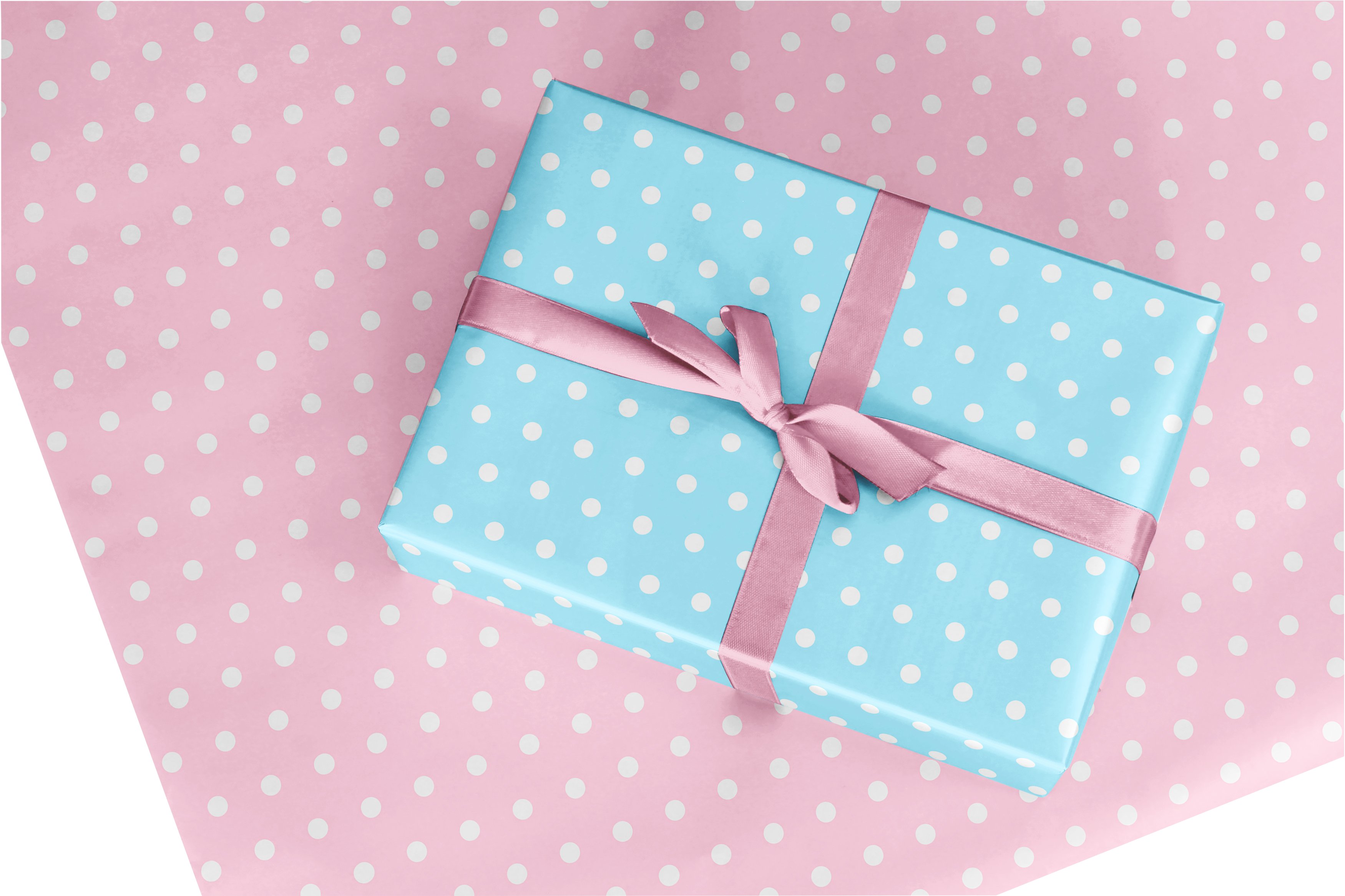 R63011R BLUE/PINK WHITE DOT REV PAPER 50CM
